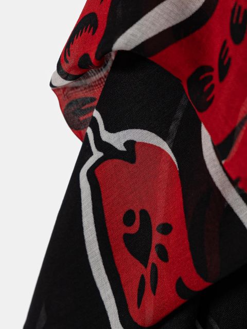 Karl Lagerfeld chusta damska kolor czarny wzorzysta A1W33154 - zdjęcie produktu nr 2