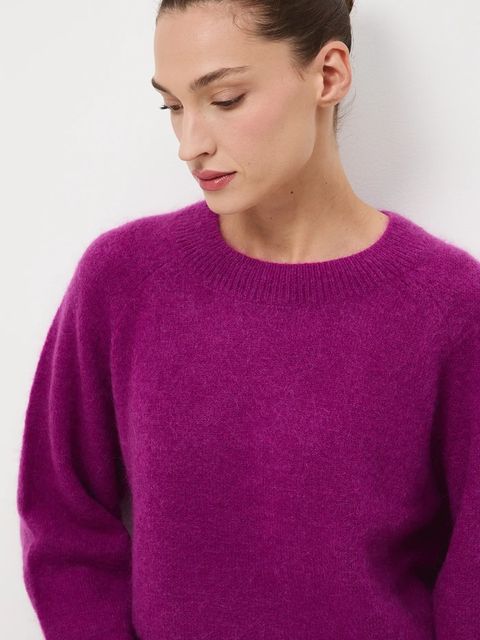 Medicine sweter damski kolor fioletowy ciepły