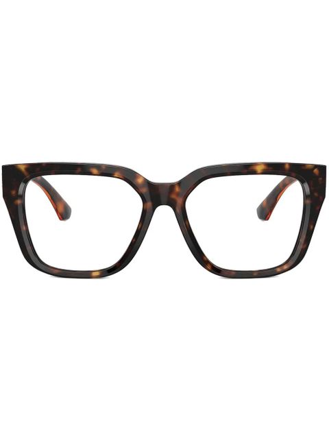 Burberry Eyewear logo-plaque square-frame glasses - Brown - zdjęcie produktu nr 1