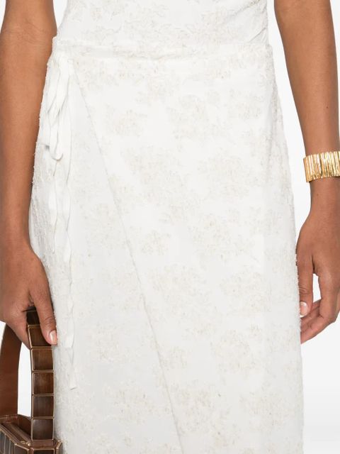 SIR. Blanca wrap midi skirt - Neutrals