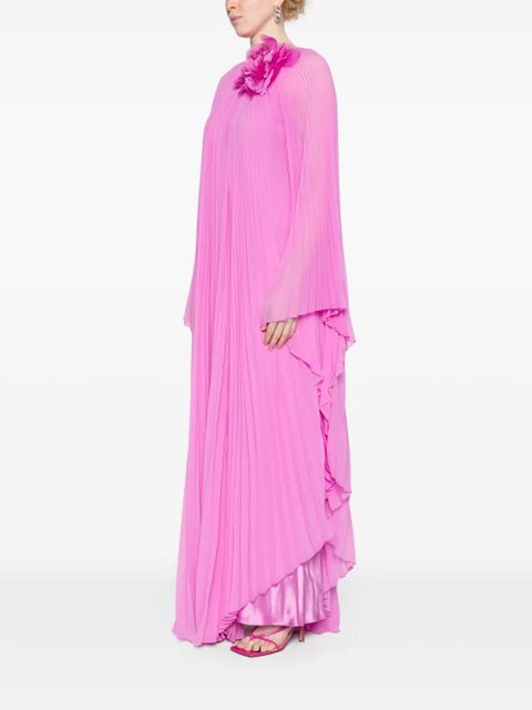 Max Mara pleated chiffon maxi dress - Pink