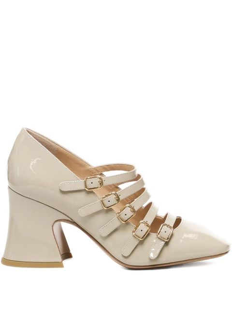Chloé 80mm Janis buckle-fastening flared-heel pumps - Neutrals - zdjęcie produktu nr 1
