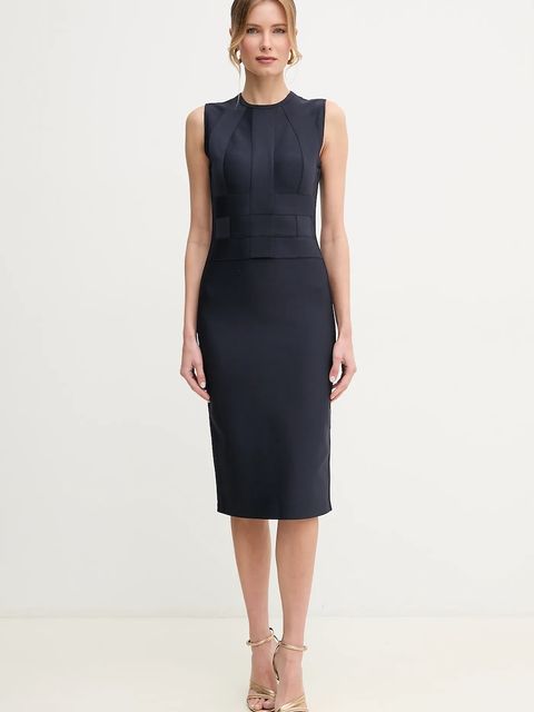 Herve Leger sukienka Julia kolor granatowy midi prosta BWE8498975 - zdjęcie produktu nr 2