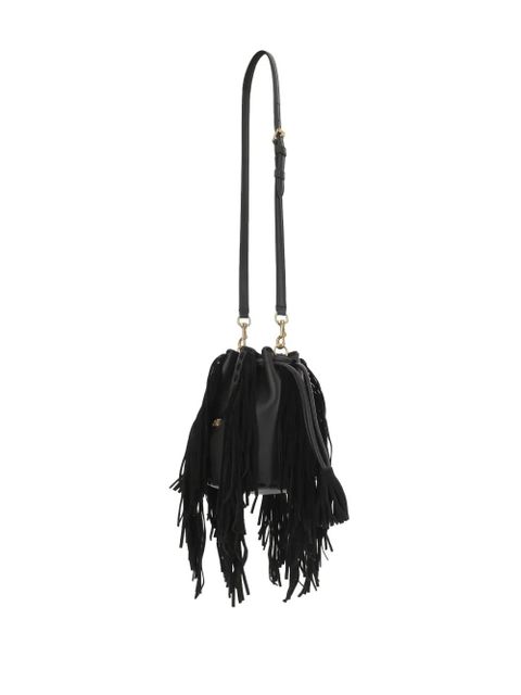 Valentino Garavani fringed leather shoulder bag - Black