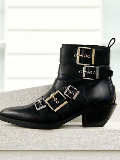 AllSaints botki skórzane Jane Buckle Boot