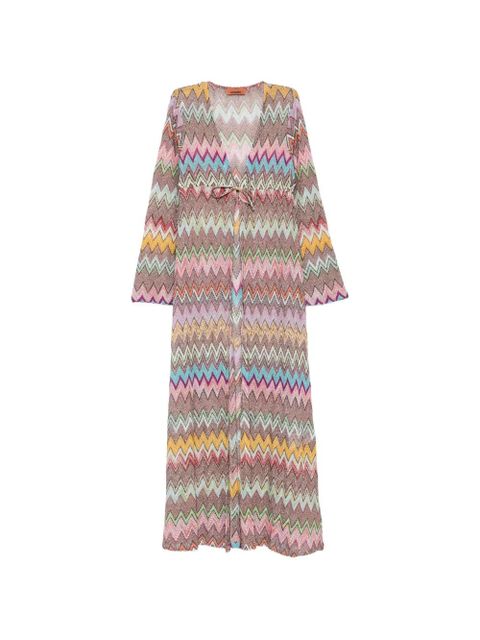 Missoni zigzag-pattern V-neck cover-up - Brown - zdjęcie produktu nr 1