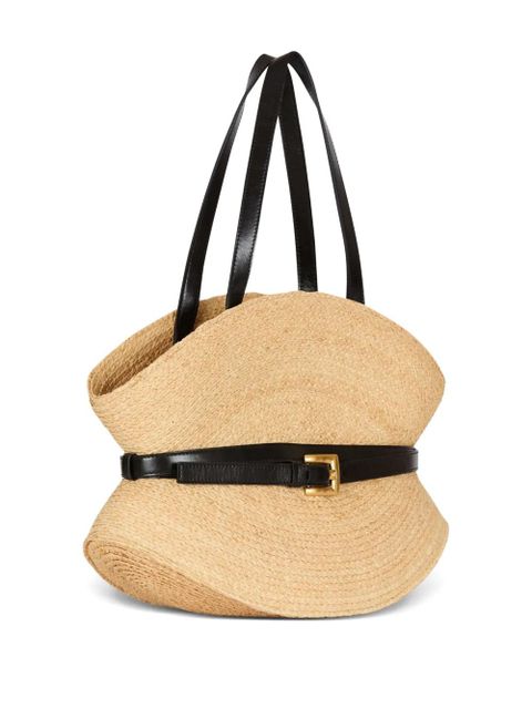 Balmain medium Shuffle raffia bag - Neutrals