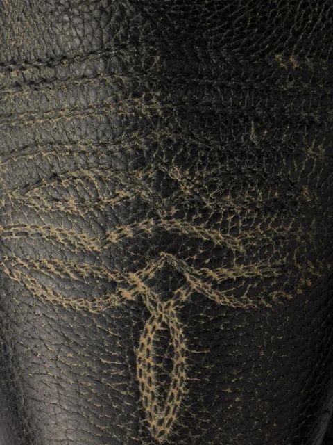 Prada 25mm grained leather cowboy boots - Black