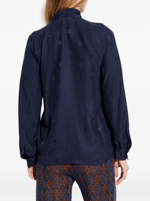 ETRO bow long-sleeved blouse - Blue