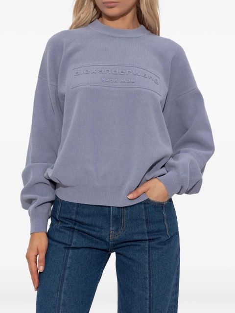 Alexander Wang logo-embossed jumper - Blue