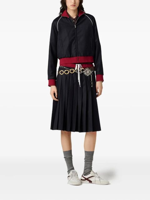 Miu Miu pinstripe pleated skirt - Blue - zdjęcie produktu nr 2