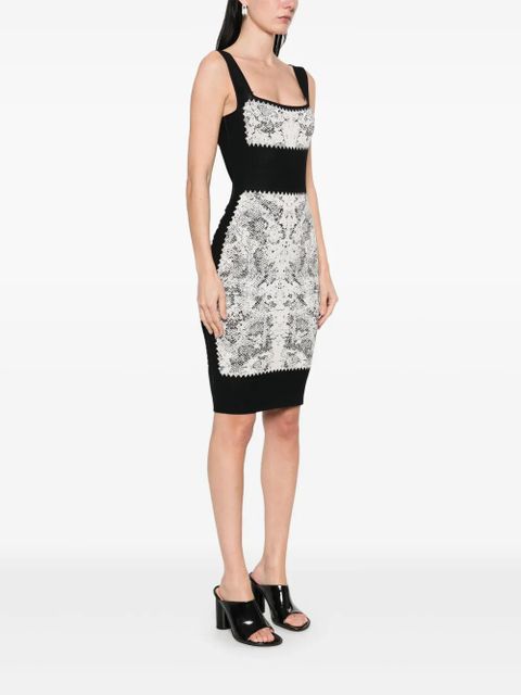 Alexander McQueen snake print knit dress - Black - zdjęcie produktu nr 2