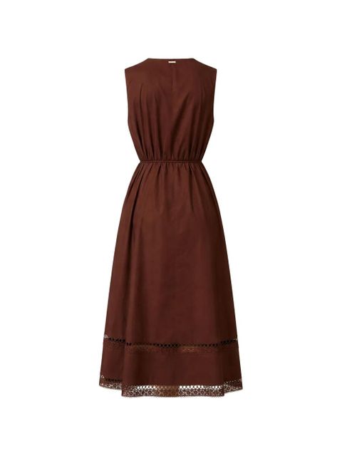 TWINSET V-neck embroidery-details midi dress - Brown - zdjęcie produktu nr 1