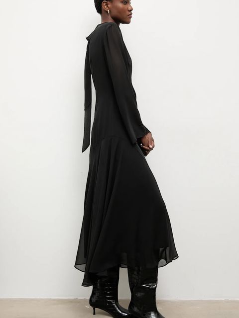 Answear.LAB sukienka kolor czarny maxi rozkloszowana - zdjęcie produktu nr 1