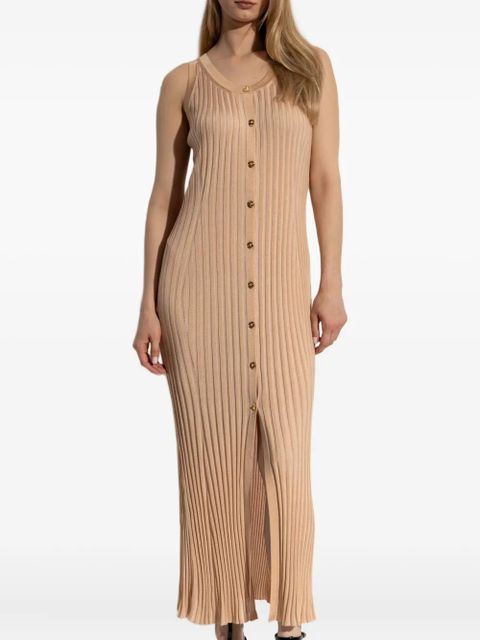 Versace ribbed button-down midi dress - Neutrals - zdjęcie produktu nr 2