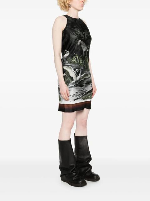 The Attico smoke night-print mini dress - Green