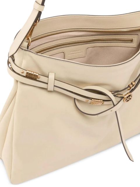 PINKO studded embellished shoulder bag - Neutrals
