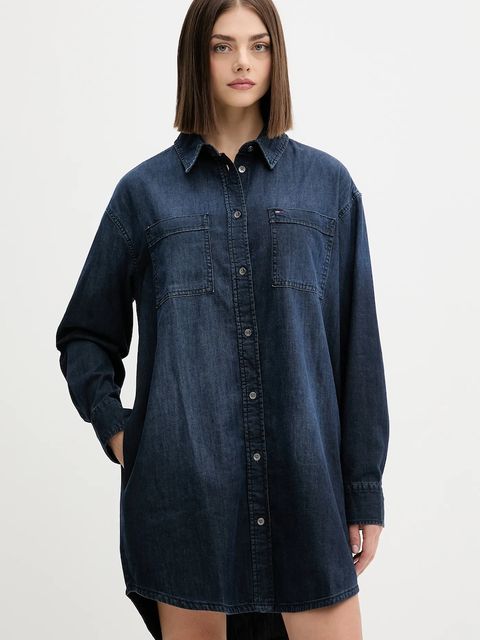 Tommy Jeans sukienka jeansowa kolor granatowy mini oversize DW0DW21650 - zdjęcie produktu nr 1