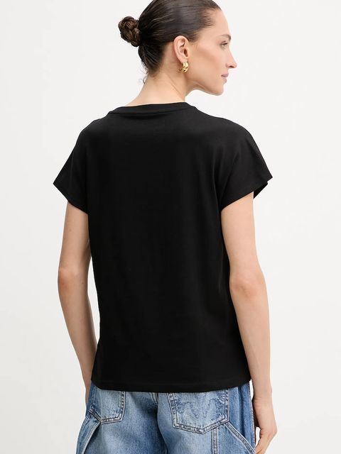 Guess t-shirt bawełniany 4G damski kolor czarny W5YI14 I3Z14 - zdjęcie produktu nr 2