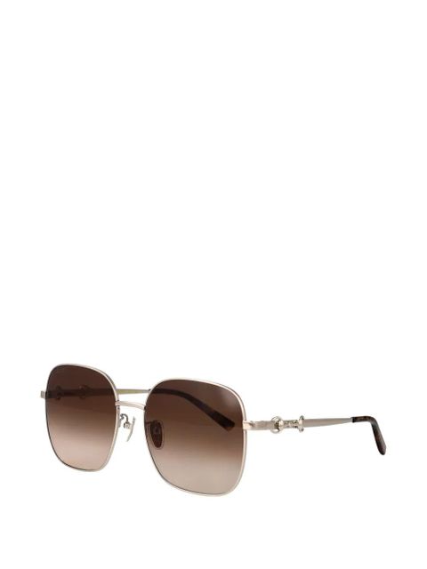 Gucci Eyewear Horsebit-detail square-frame sunglasses - Gold - zdjęcie produktu nr 2