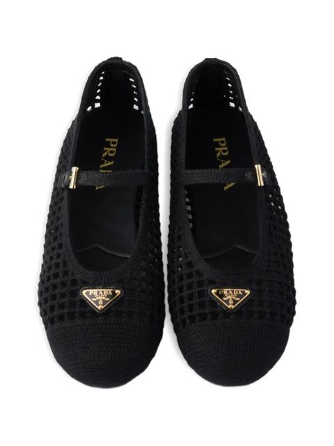 Prada crochet ballet flats - Black
