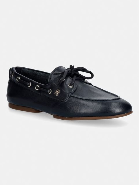 Tommy Hilfiger mokasyny damskie skórzane TH SLEEK LEATHER BOAT SHOE - zdjęcie produktu nr 1