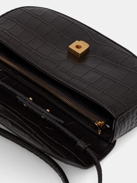 Tommy Hilfiger torebka skórzana kolor brązowy AW0AW18203