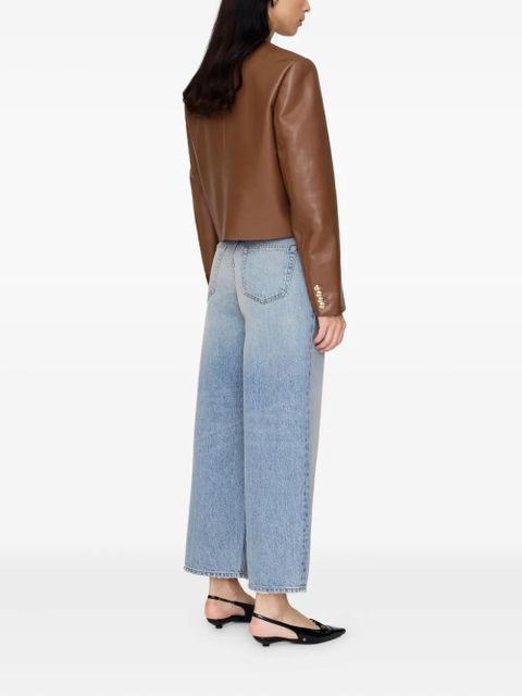 ANINE BING button-fastening leather jacket - Brown