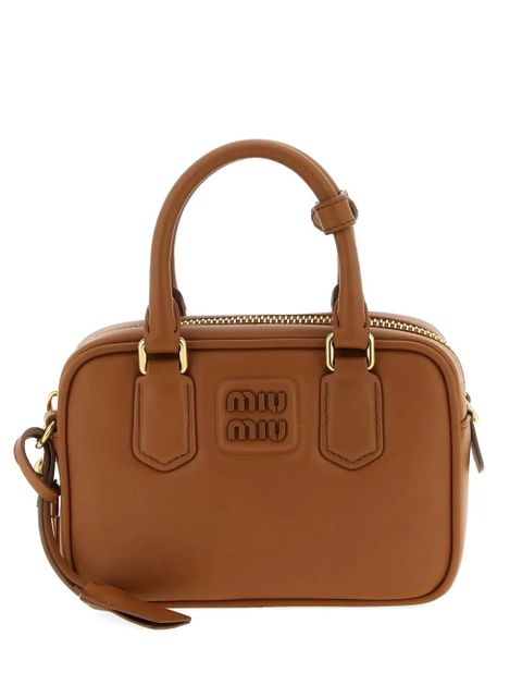 Miu Miu logo tote bag - Brown - zdjęcie produktu nr 1