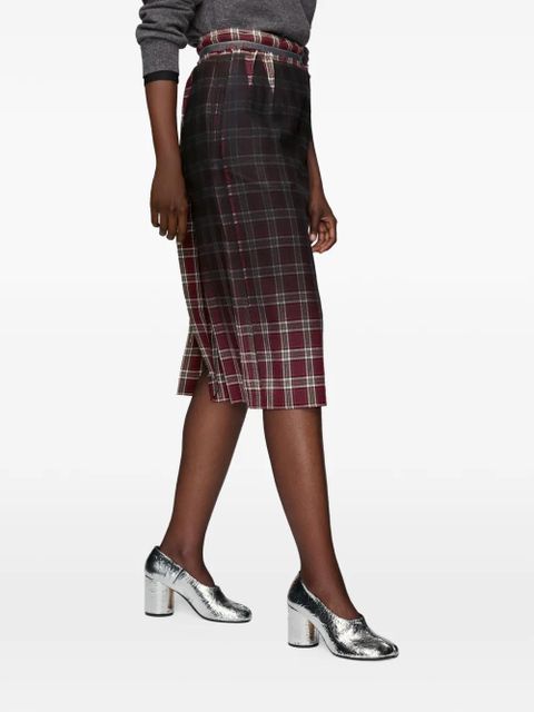 Maison Margiela tartan midi skirt - Red