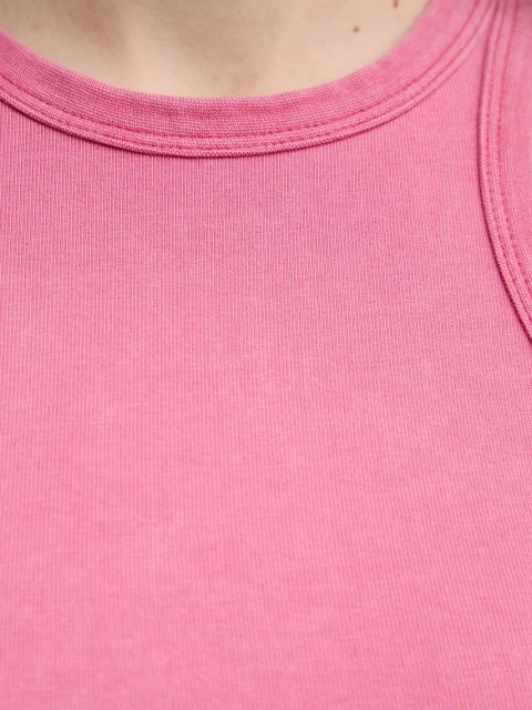 Samsoe Samsoe top bawełniany kolor różowy