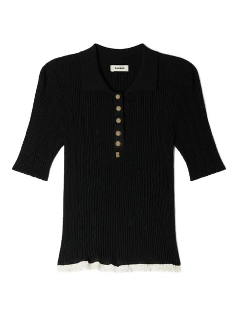 SANDRO button polo top - Black - zdjęcie produktu nr 1
