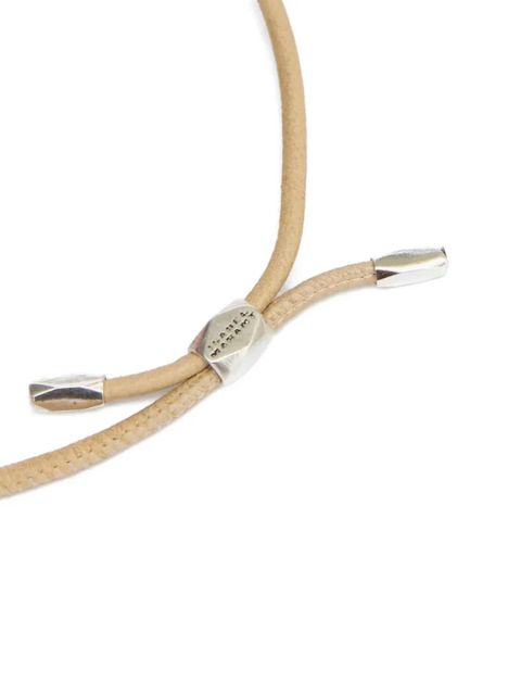 ISABEL MARANT Janys beaded leather bracelet - Silver