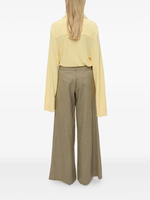 Christopher Esber Deconstruct long-sleeve polo shirt - Yellow