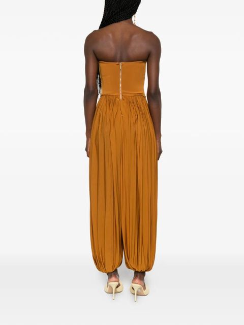 ZIMMERMANN Luna pleated-leg jumpsuit - Brown