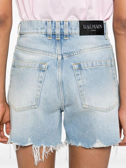 Balmain high-rise denim shorts - Blue