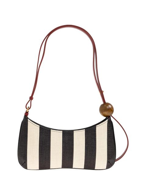 Jacquemus The Bisou Perle striped shoulder bag - Black