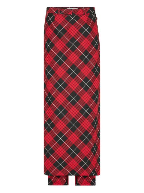 Jean Paul Gaultier check-pattern layered trousers - zdjęcie produktu nr 1