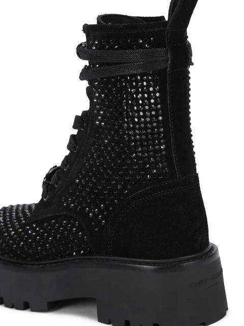 Kurt Geiger London workery zamszowe Chelsea Perf Boot Drench damskie kolor czarny na płaskim obcasie 4747900209