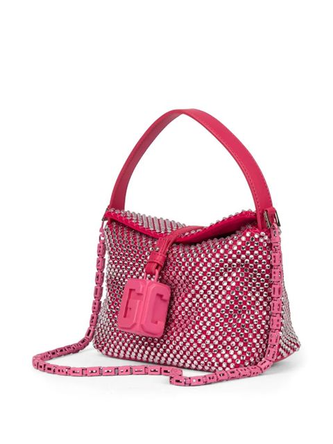 GCDS mini Mega Comma crystal-embellished G-Lock clutch bag - Pink