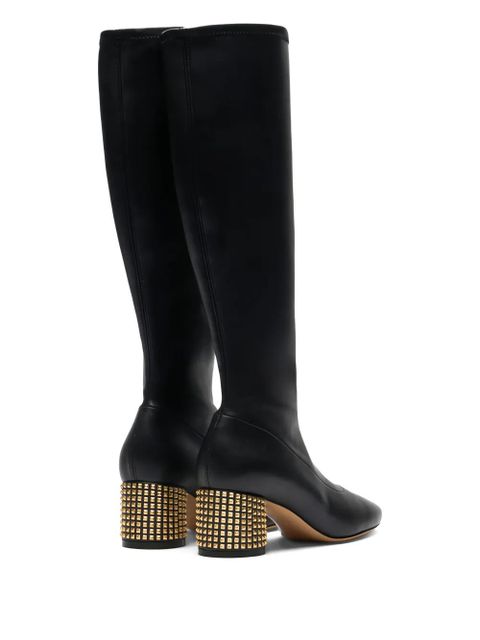Casadei 50mm leather knee-high boots - Black