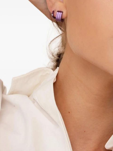 EÉRA 18k white gold Candy huggie single earring - Purple