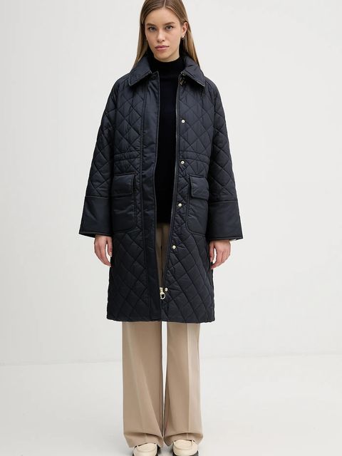 Barbour sweter z dodatkiem wełny Wren damski kolor beżowy z golfem LKN1727