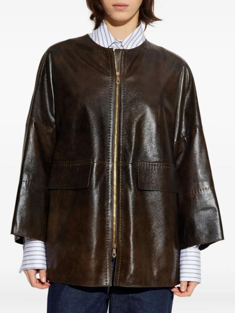 Max Mara Gambero zip-up jacket - Brown