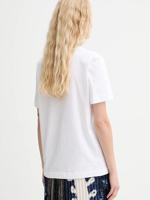 MUNTHE t-shirt bawełniany LACK damski kolor biały 253110025360