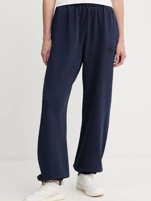 Pinko spodnie dresowe bawełniane damskie kolor granatowy gładkie 105508 A2RB - zdjęcie produktu nr 1