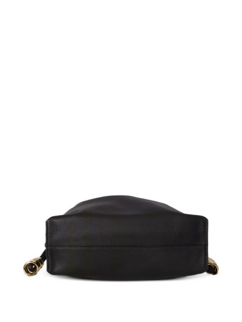 LOEWE medium Coil Flamenco leather clutch bag - Black - zdjęcie produktu nr 2