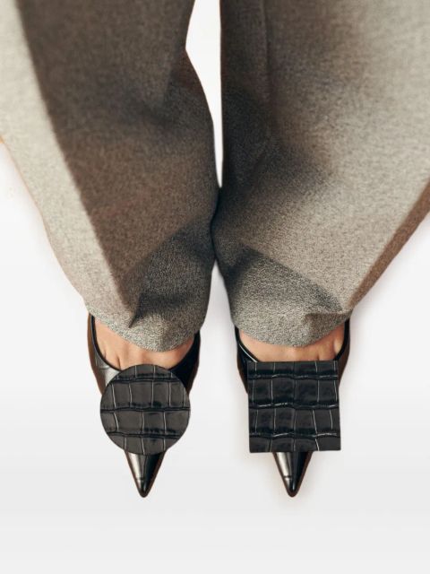 Jacquemus 40mm Duelo crocodile-effect pumps - Black