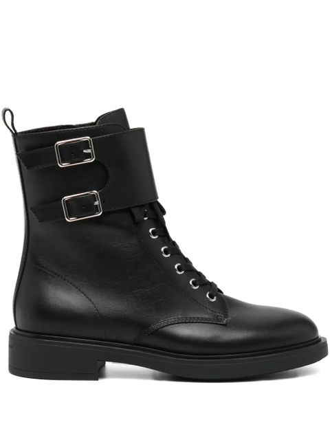 Gianvito Rossi Ripley buckle leather abkle boots - Black - zdjęcie produktu nr 1