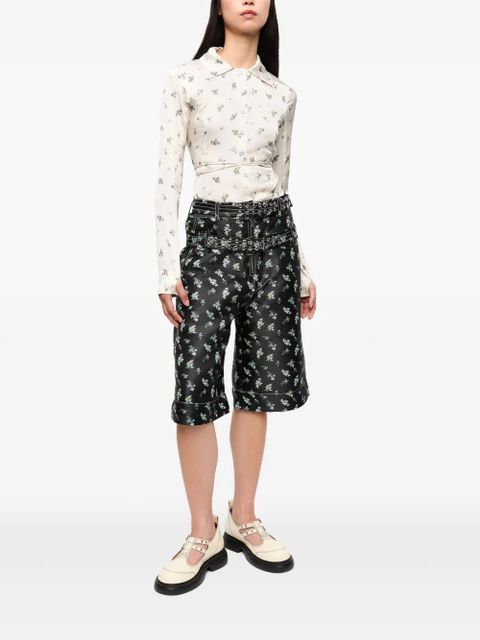 GANNI floral-print bodysuit - White - zdjęcie produktu nr 2